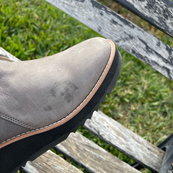 Eileen Fisher grey Nubuck wedge heel booties women’s size 6.5 - Picture 9 of 9